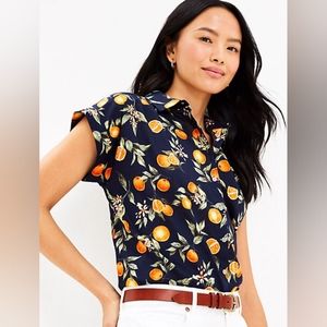 LOFT orange harvest dolman everyday shirt